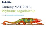 Zmiany VAT 2013 - Wybrane zagadnienia