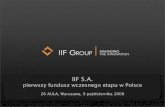 IIF S. A. — pierwszy fundusz wczesnego etapu w Polsce