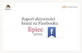 Napoleon. Raport aktywności branż na Facebooku - lipiec 2012