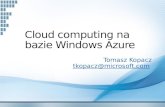 Tomasz Kopacz, Cloud computing na bazie Windows Azure