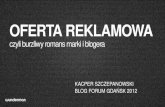 Blog Forum Gdańsk 2012: Oferta reklamowa