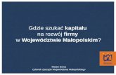 Marek Sowa - Gdzie szukać kapitału  na rozwój firmy  w Województwie Małopolskim?