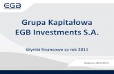 Grupa Kapitałowa EGB Investments - prezentacja skonsolidowanych wyników finansowych za 2011 rok