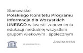 Stanowisko polskiego ifap unesco edukacja medialna