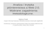 Analiza i krytyka piśmiennictwa a Web 2.0. Wybrane zagadnienia metodologiczne.