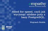 „Need for speed, czyli jak wycisnąć siódme poty z bazy PostgreSQL” - Wojciech Bublik na KrakSpot Tech #1