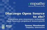 "Zagrożenia w stosowaniu technologii open-source w projektach komercyjnych" - Tomasz Wesołowski, KrakSpot#4