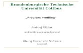 Brandenburgische Technische Universität Cottbus Program Profiling Andrzej Filipiak Übung Testen von Software andrzej@zielona-gora.home.pl SoSe 2006.
