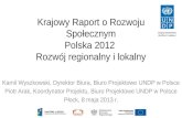Prezentacja raportu o rozwoju społecznym - Polska 2012 - Płock
