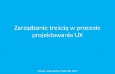 Zarządzanie treścią w procesie projektowania UX