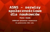 ASNS – serwisy społecznościowe dla naukowców.