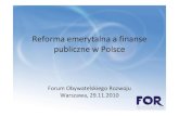 Reforma emerytalna a finanse  publiczne w Polsce