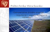 Odnawialne  źródła energii - regulacje i uwarunkowania rozwoju