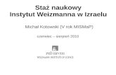 Staż Naukowy Instytut Weizmanna w Izrealu (Michał Kotowski)