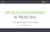 Specjaliści UX w Polsce 2013