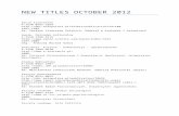 New Titles October 2012