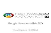 Google News w służbie SEO - Festiwal SEO 2014 [FSK2014]