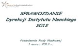 Sprawozdanie z działaności Instytutu za 2012r.