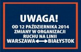 Organizacja ruchu PKP Białystok - Warszawa od 12.10.2014