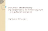 Dokument elektroniczny w postępowaniu administracyjnym – uregulowania prawne