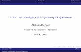 Sztuczna Inteligencja i Systemy Ekspertowe - wprowadzenie