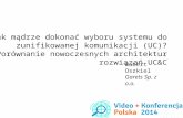 Video + Konferecja Polska 2014.Jak mądrze dokonać wyboru systemu do zunifikowanej komunikacji (UC)? Hubert Oszkiel.