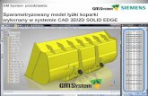 Sparametryzowany model łyżki koparki  wykonany w systemie CAD 3D/2D SOLID EDGE