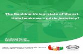 "The Banking Union: State of Art/Unia Bankowa - gdzie jesteśmy" mBank-CASE Seminar Publications no. 137