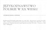 Lewicki - Językoznawstwo Polskie w XX Wieku