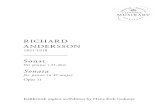Andersson Richard Sonate Fur Piano Forte Sonat for Piano D Dur Op 11 (Pno) (SMH Ed) (SMH M367)
