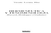 Hermeneutica y Fenomenologia - Husserl Heidegger y Gadamer