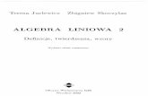 Jurlewicz Z Skoczylas Algebra Liniowa 2 Definicje Twierdzenia Wzory PDF