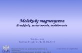 Molekuły magnetyczne Przykłady, zastosowanie, modelowanie Wojciech Florek (na podstawie prezentacji D. Tomeckiej) Zakład Fizyki Komputerowej, Wydział Fizyki,