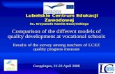 Lubelskie Centrum Edukacji Zawodowej im. Krzysztofa Kamila Baczyńskiego Comparison of the different models of quality development at vocational schools.