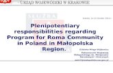 Plenipotentiary responsibilities regarding Program for Roma Community in Poland in Małopolska Region. Kraków, 21-22 October 2010 r. Elżbieta Mirga-Wójtowicz.
