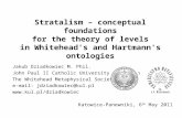 Stratalism – conceptual foundations for the theory of levels in Whitehead's and Hartmann's ontologies Jakub Dziadkowiec M. Phil. John Paul II Catholic.