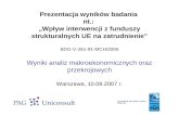 Badanie  „Wpływ interwencji z funduszy strukturalnych UE na zatrudnienie”