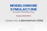 MODELOWANIE SYMULACYJNE Simulation Modelling  (ang.) Edycja 2013/2014