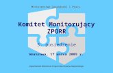 Komitet Monitorujący ZPORR 3. posiedzenie Warszawa, 17 marca 2005 r.