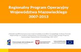 Regionalny Program Operacyjny Województwa Mazowieckiego 2007-2013
