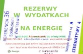 REZERWY  W   WYDATKACH  NA ENERGIĘ 2014-2017  w stosunku do  oferty RWE