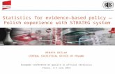 Statistics for evidence-based policy  ― Polish experience with STRATEG system