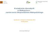 Kształcenie dorosłych  w Małopolsce -  zamierzenia Województwa Małopolskiego