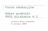 Forum edukacyjne Dobre praktyki POIG działanie 4.2