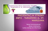 PREZENTACJA STRONY  DBFO – TARGÓWEK m. st. WARSZAWA