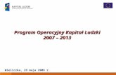 Program Operacyjny Kapitał Ludzki 2007 – 2013
