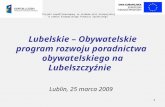 Lubelskie – Obywatelskie program rozwoju poradnictwa  obywatelskiego na Lubelszczyźnie