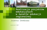 Realizacja projektów edukacyjnych  w świetle edukacji regionalnej