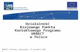 Działalność Krajowego Punktu Kontaktowego Programu URBACT  w Polsce