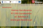 Beneficjent: Gmina  Gorzkowice 97-350 Gorzkowice ul. Szkolna 3 gorzkowice.pl